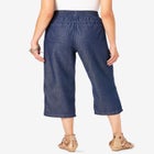 Plus Size Chambray Wide Leg Capri Pant image number null