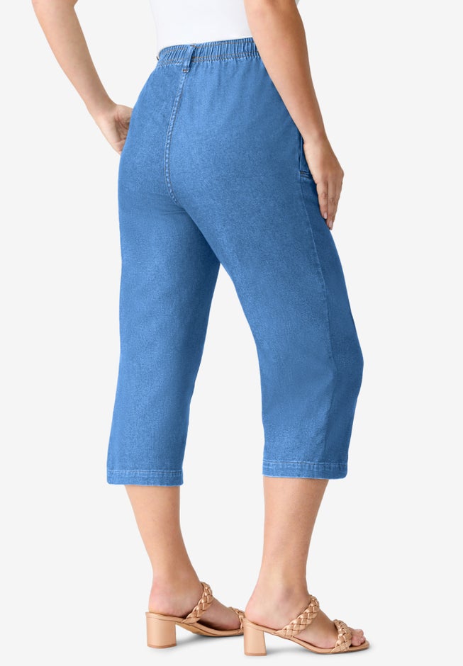 Plus Size Easy-Wear Straight Leg Capri image number 2