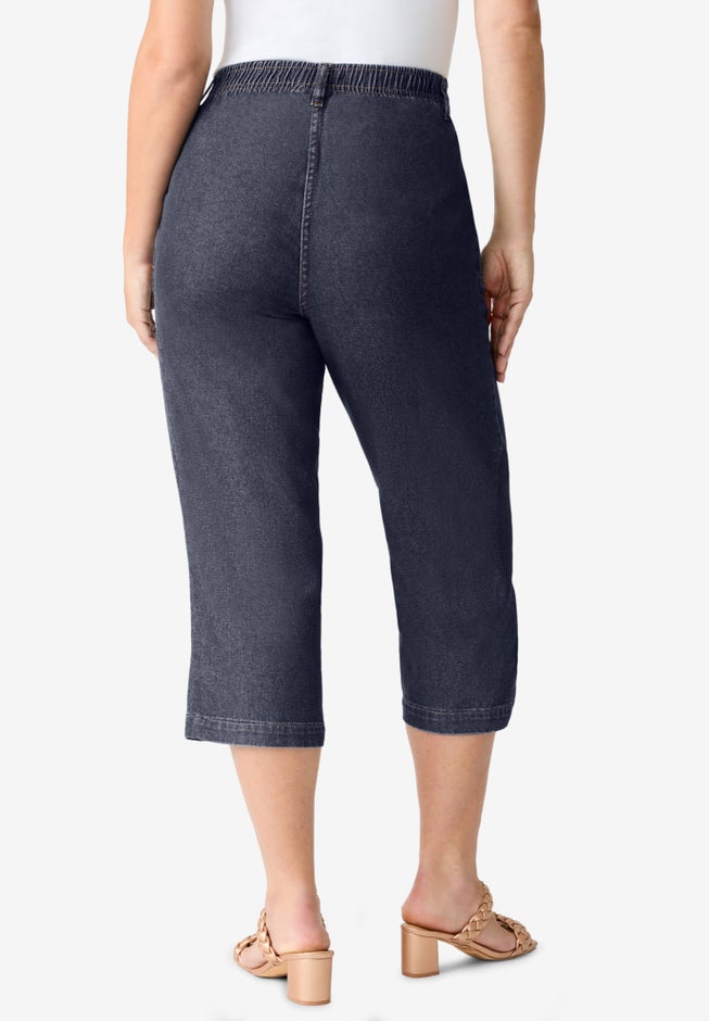 Plus Size Easy-Wear Straight Leg Capri image number 1