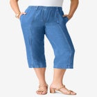 Plus Size Easy-Wear Straight Leg Capri image number null