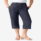Plus Size Easy-Wear Straight Leg Capri image number null