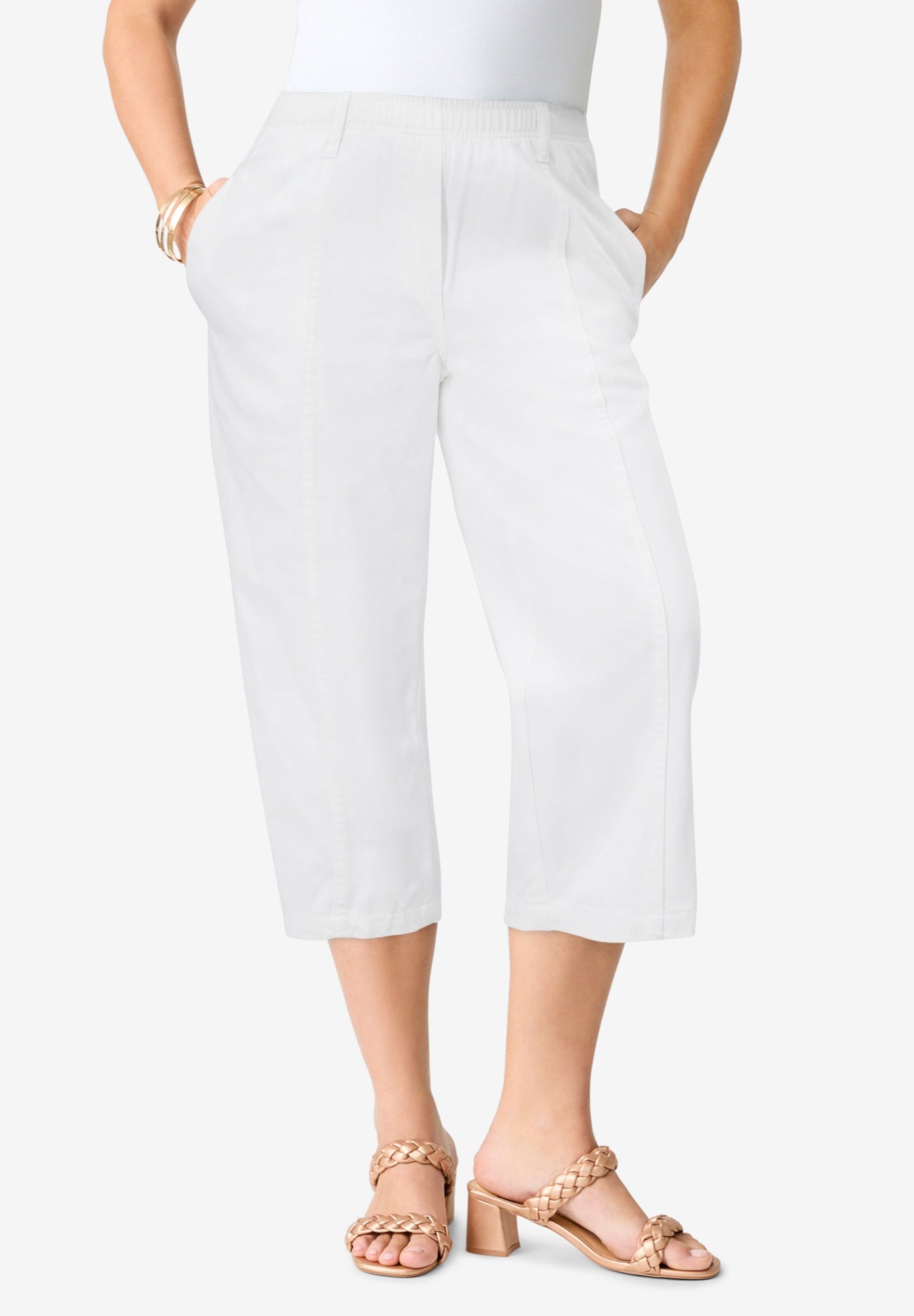 Plus Size Easy-Wear Straight Leg Capri image number 0