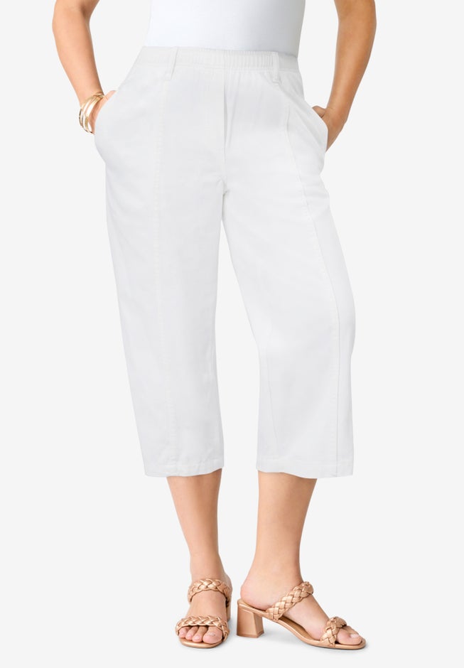 Plus Size Easy-Wear Straight Leg Capri image number 0
