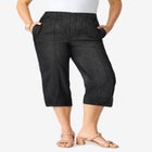 Plus Size Easy-Wear Straight Leg Capri image number null