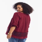 Lace-Trimmed Boho Blouse image number null