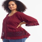 Lace-Trimmed Boho Blouse image number null