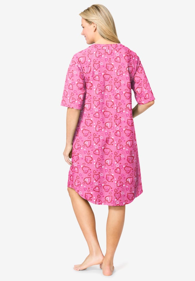 Short French Terry Zip-Front Robe image number 1