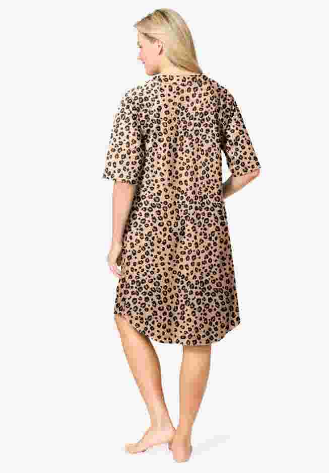 Short French Terry Zip-Front Robe image number 1