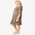 Short French Terry Zip-Front Robe image number null