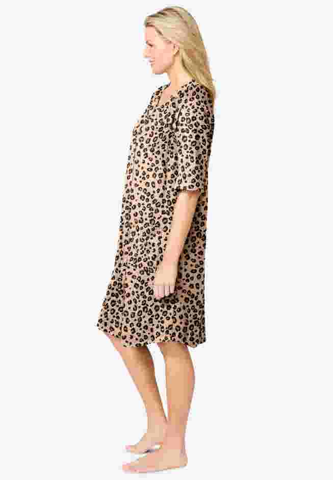 Short French Terry Zip-Front Robe image number 2