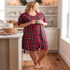 Short French Terry Zip-Front Robe image number 4