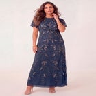 Plus Size Beaded Capelet Maxi Gown &ndash; Glam Evening Dress image number 0