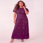 Plus Size Beaded Capelet Maxi Gown &ndash; Glam Evening Dress image number 0