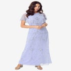 Plus Size Beaded Capelet Maxi Gown – Glam Evening Dress image number null