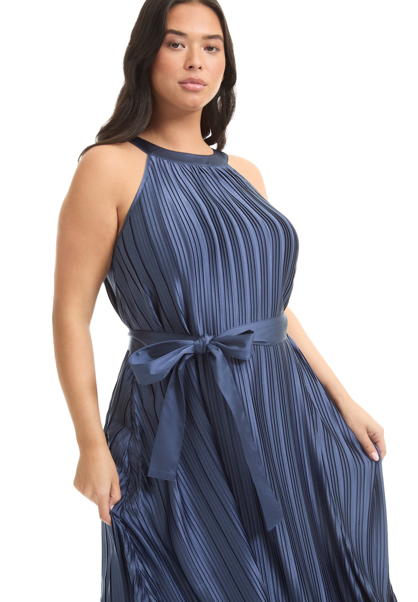 Pleated Halter Maxi Dress image number 2