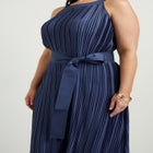 Pleated Halter Maxi Dress image number null