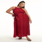 Pleated Halter Maxi Dress image number null