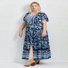 Emmy Placement Print Maxi Dress image number null