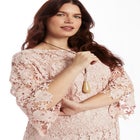 Bell-Sleeve Lace Midi Dress image number 3