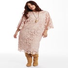 Bell-Sleeve Lace Midi Dress image number 0