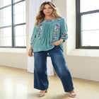 Plus Size 360&deg; Stretch Wide Leg Jean image number null