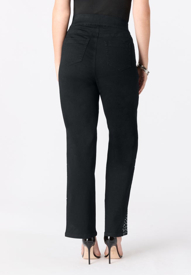 Plus Size 360&deg; Stretch Wide Leg Jean image number 1