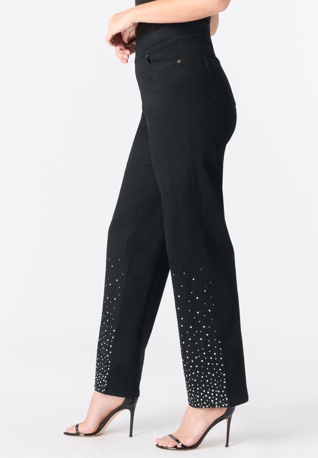 Plus Size 360° Stretch Wide Leg Jean image number 2