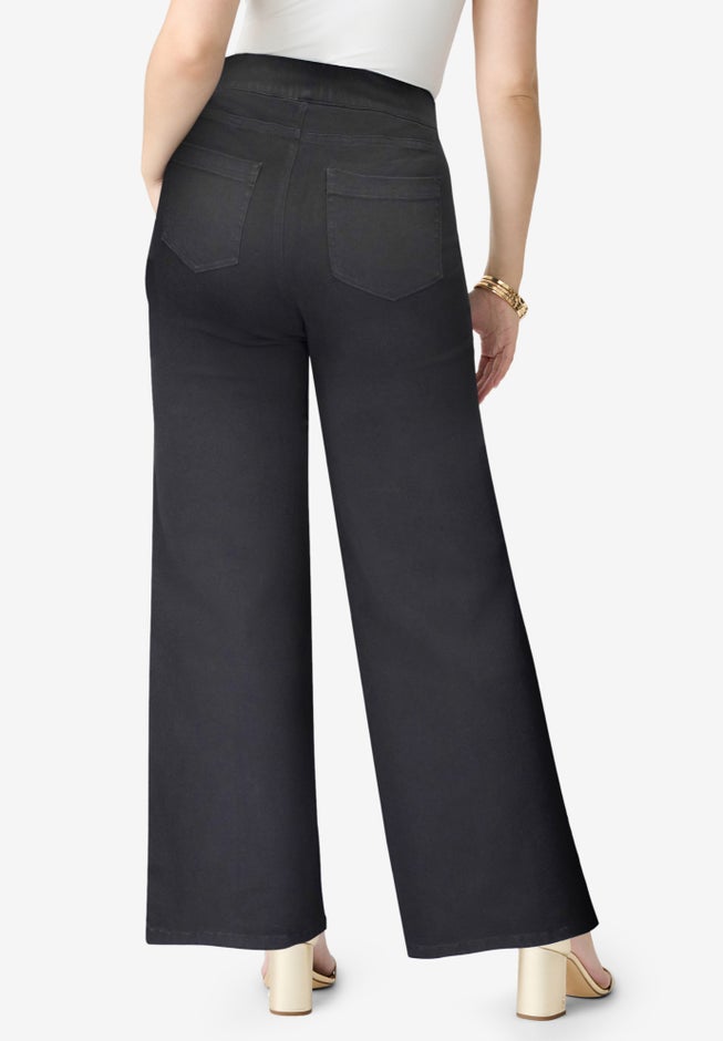 Plus Size 360° Stretch Wide Leg Jean image number 1