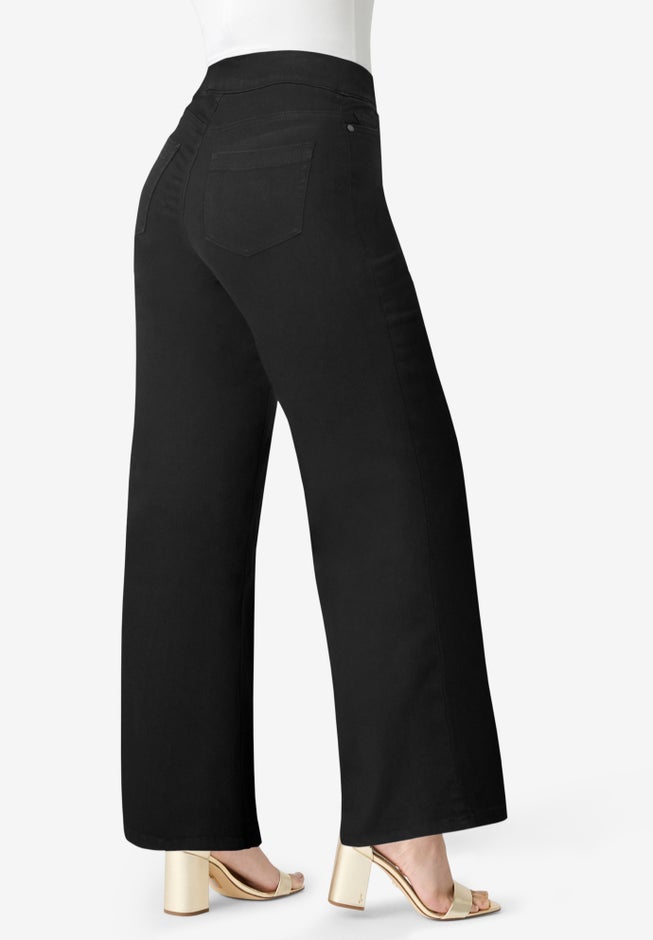 Plus Size 360° Stretch Wide Leg Jean image number 2