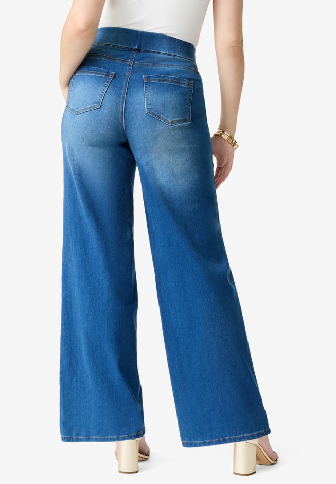 Plus Size 360° Stretch Wide Leg Jean image number 1