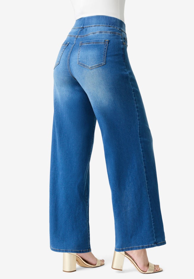 Plus Size 360° Stretch Wide Leg Jean image number 2