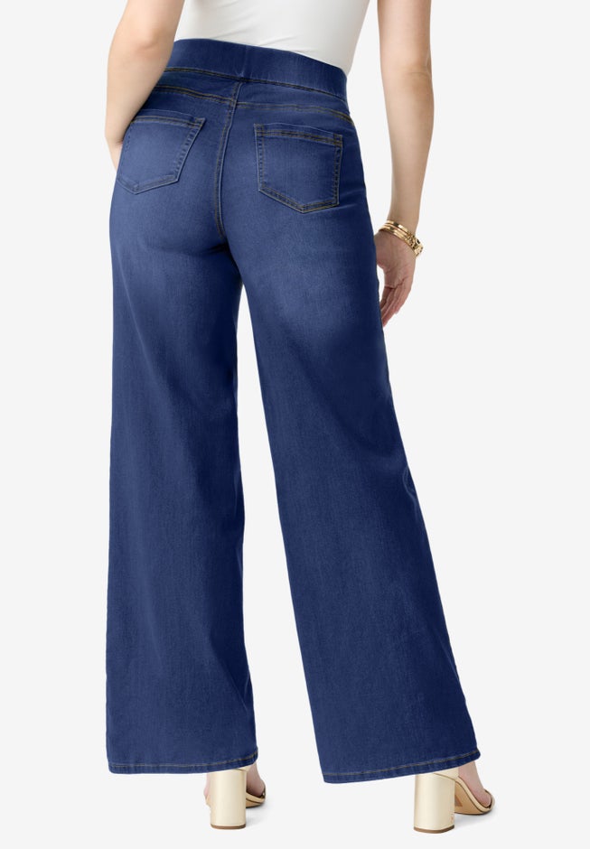 Plus Size 360° Stretch Wide Leg Jean image number 1