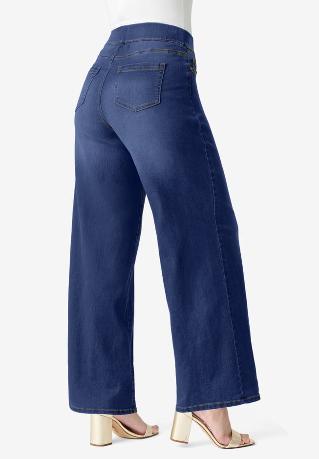 Plus Size 360° Stretch Wide Leg Jean image number 2