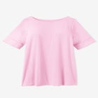 Perfect Cuffed Elbow-Sleeve Boat-Neck Tee image number null