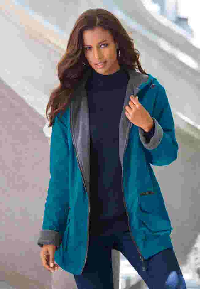 Plus Size Hooded Nylon Jacket image number 0