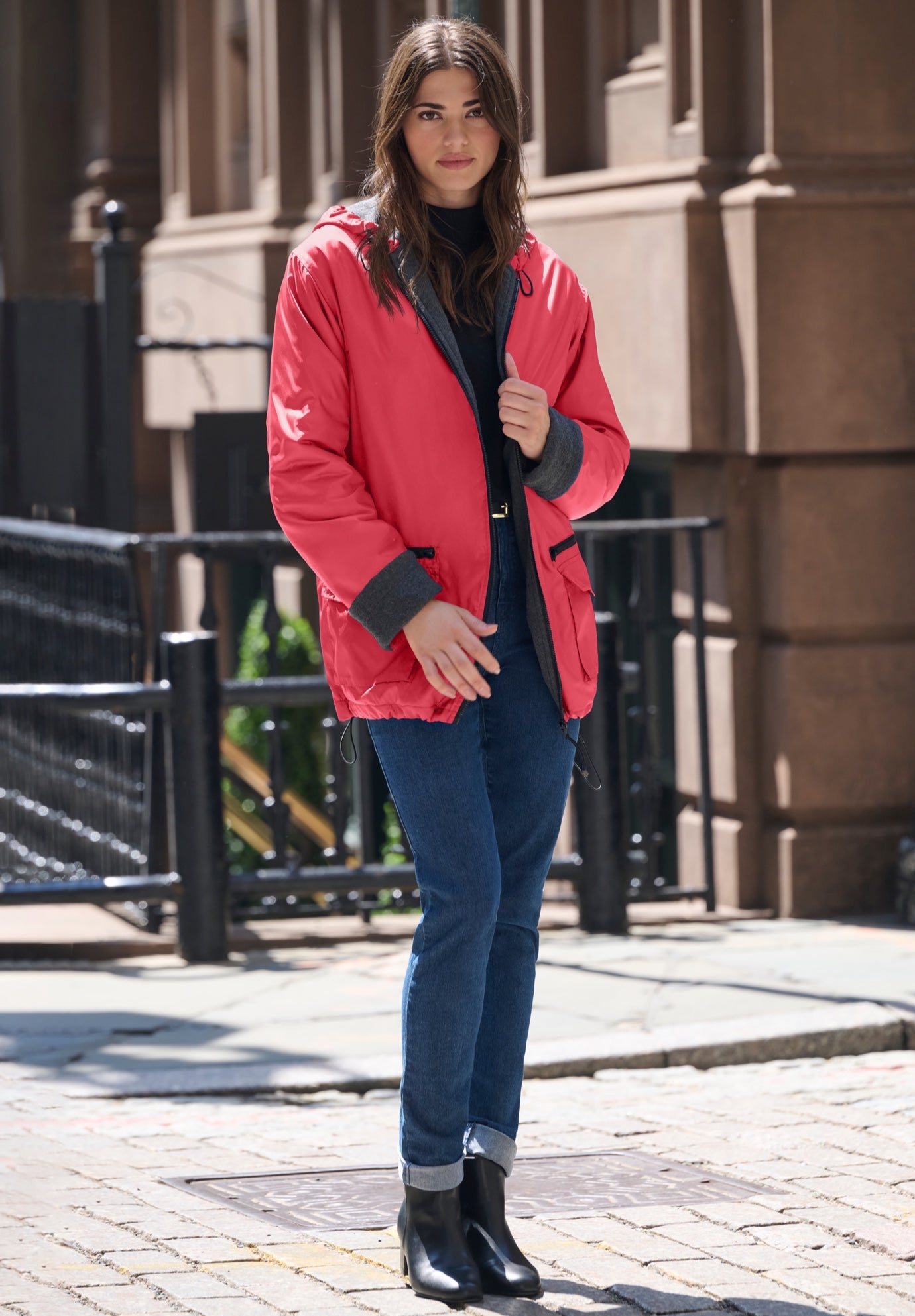 Plus Size Hooded Nylon Jacket image number 0