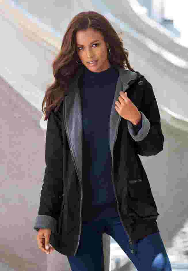 Plus Size Hooded Nylon Jacket image number 0