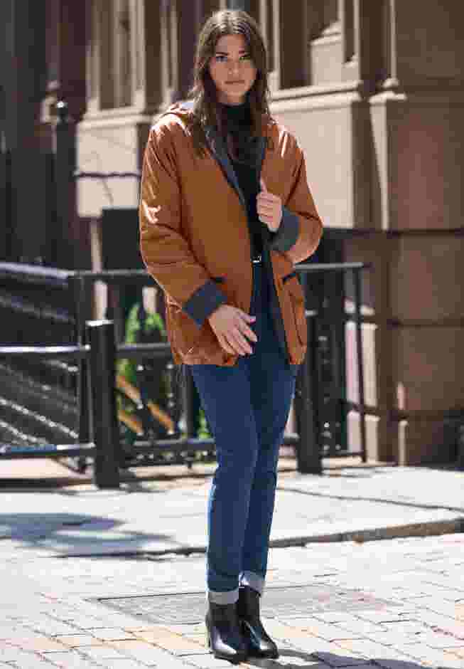 Plus Size Hooded Nylon Jacket image number 2