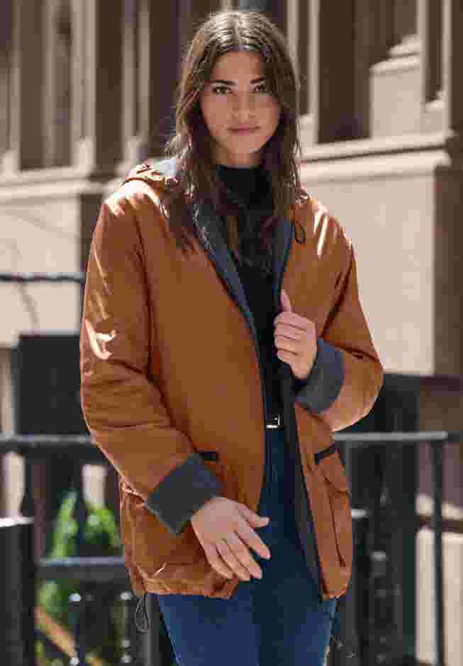 Plus Size Hooded Nylon Jacket image number 0