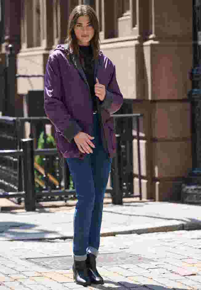 Plus Size Hooded Nylon Jacket image number 4