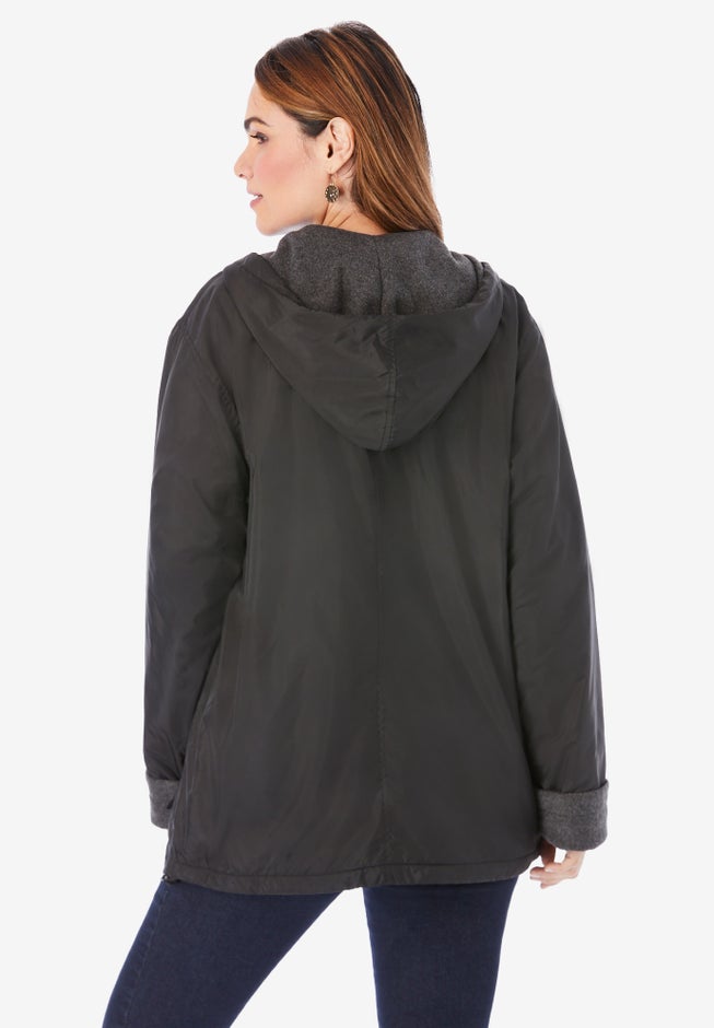 Plus Size Hooded Nylon Jacket image number 3