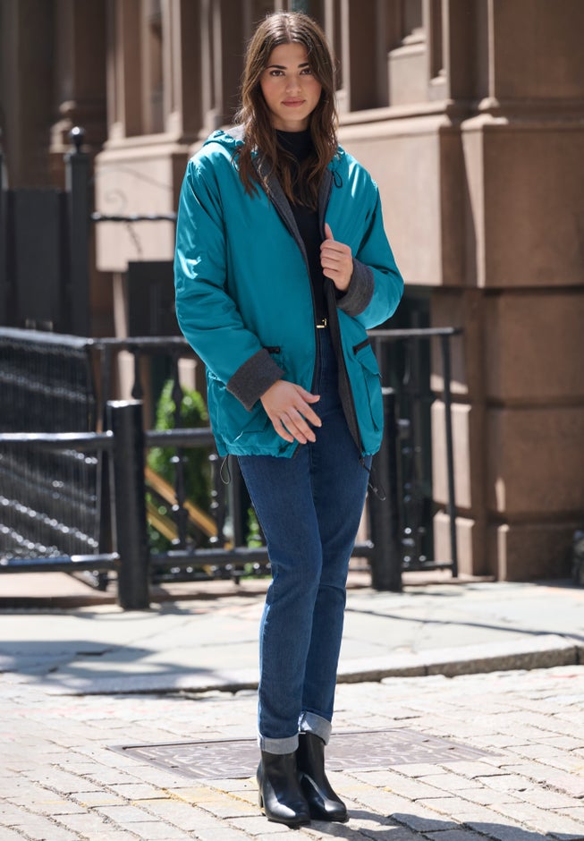 Plus Size Hooded Nylon Jacket image number 1
