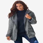 Plus Size Hooded Nylon Jacket image number null
