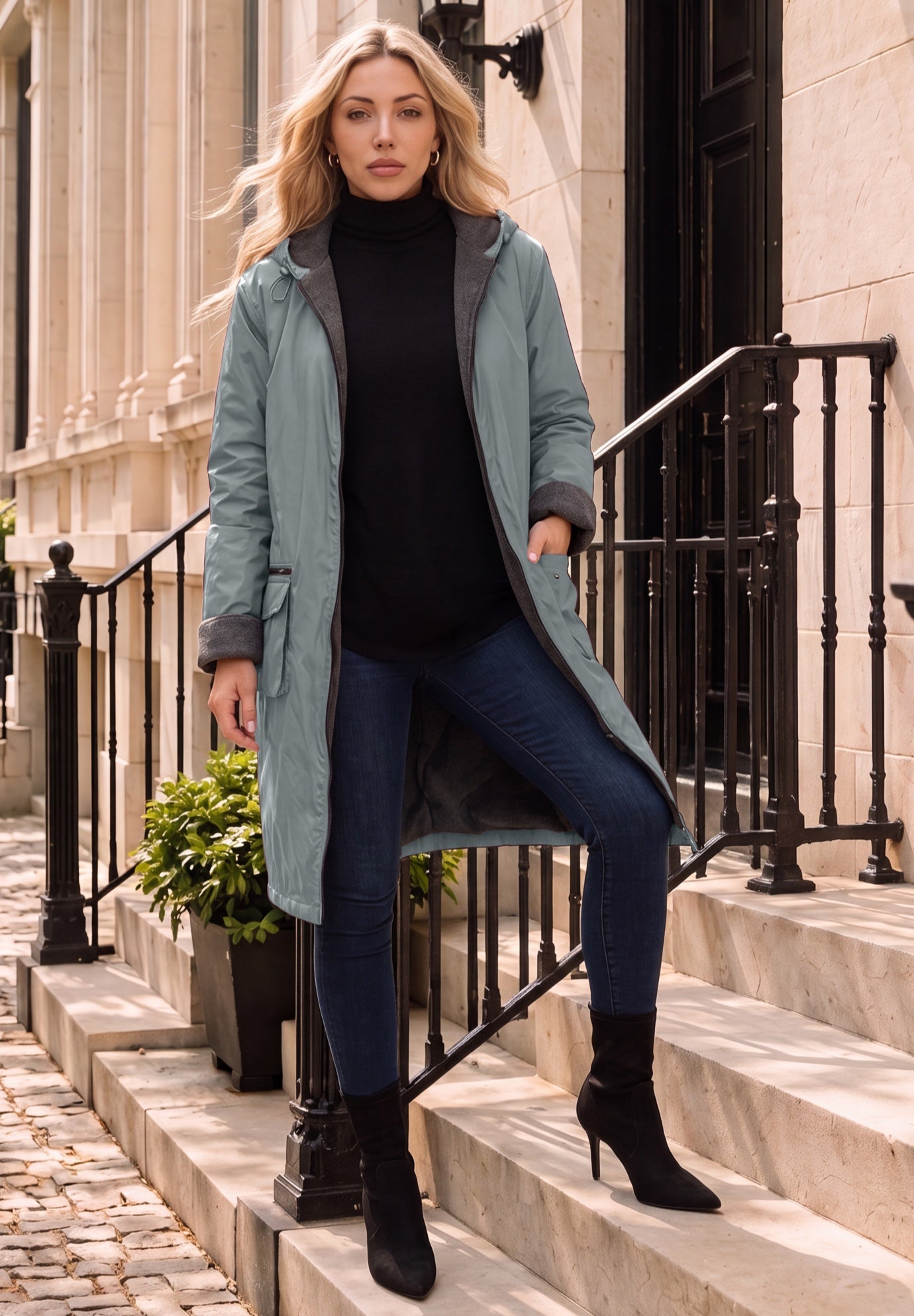 Plus Size Hooded Nylon Jacket image number 0