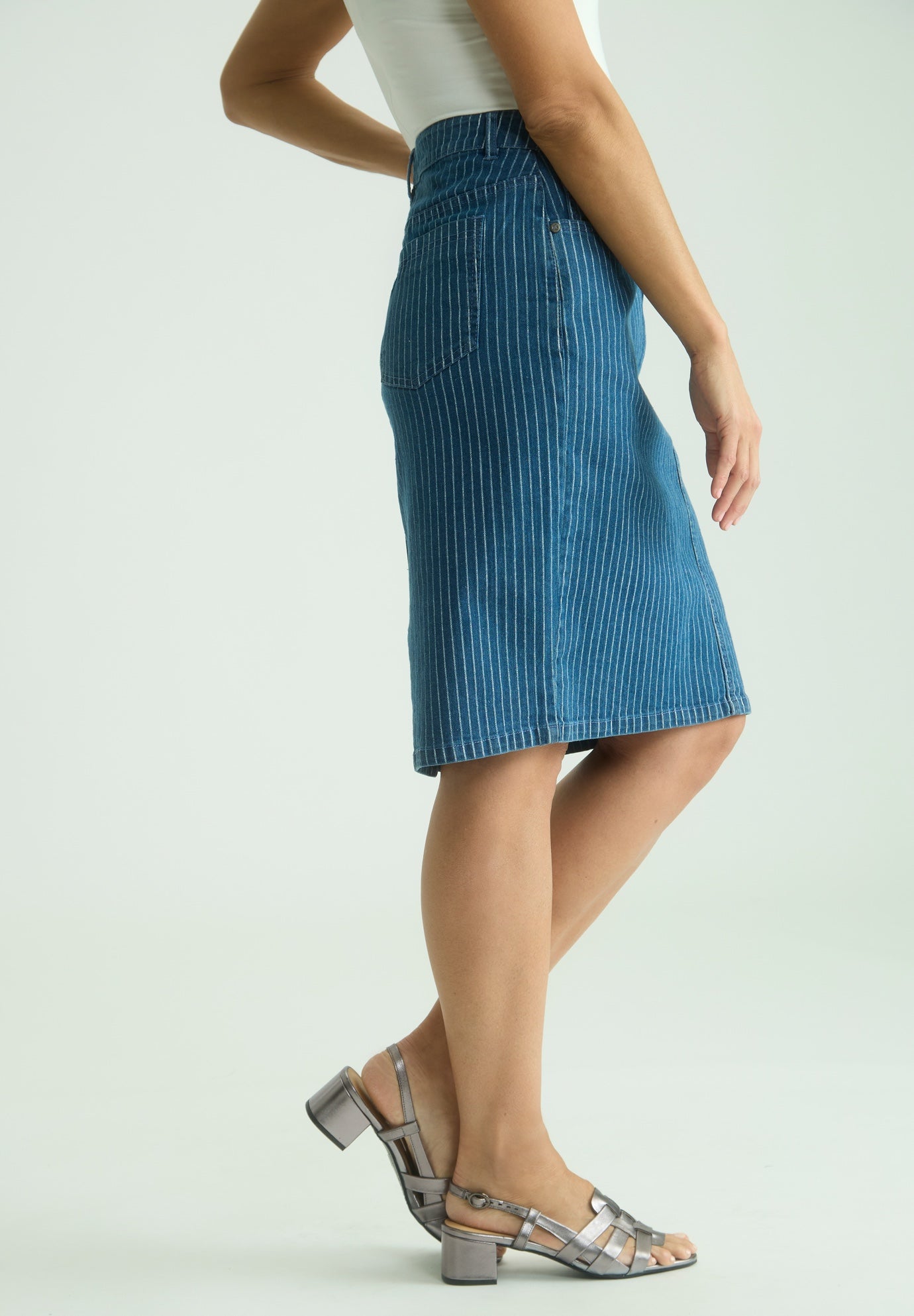 True Fit Stretch Denim Short Skirt image number 1