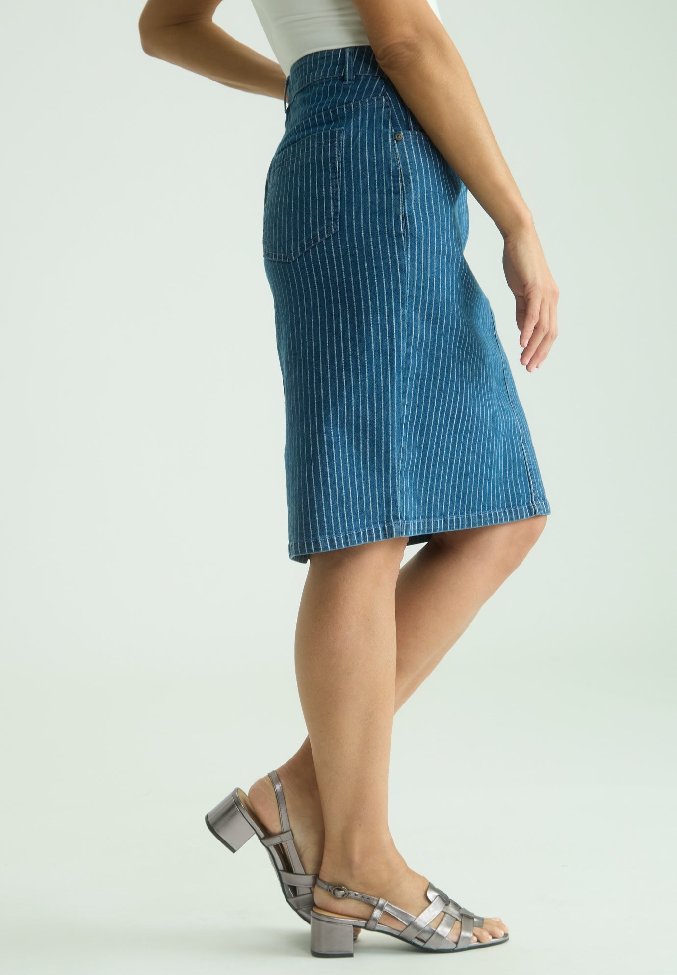 True Fit Stretch Denim Short Skirt image number 2