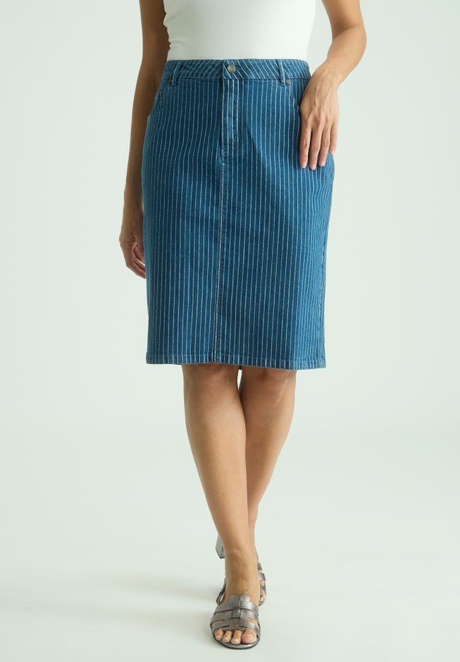 True Fit Stretch Denim Short Skirt image number 0