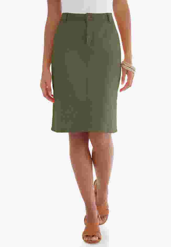 True Fit Stretch Denim Short Skirt image number 0