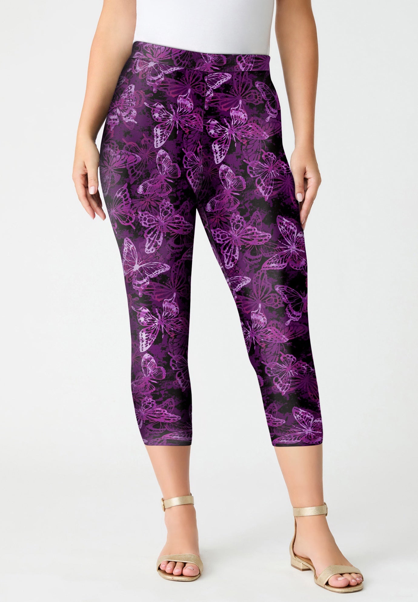 Plus Size Essential Stretch Capri Legging image number 0