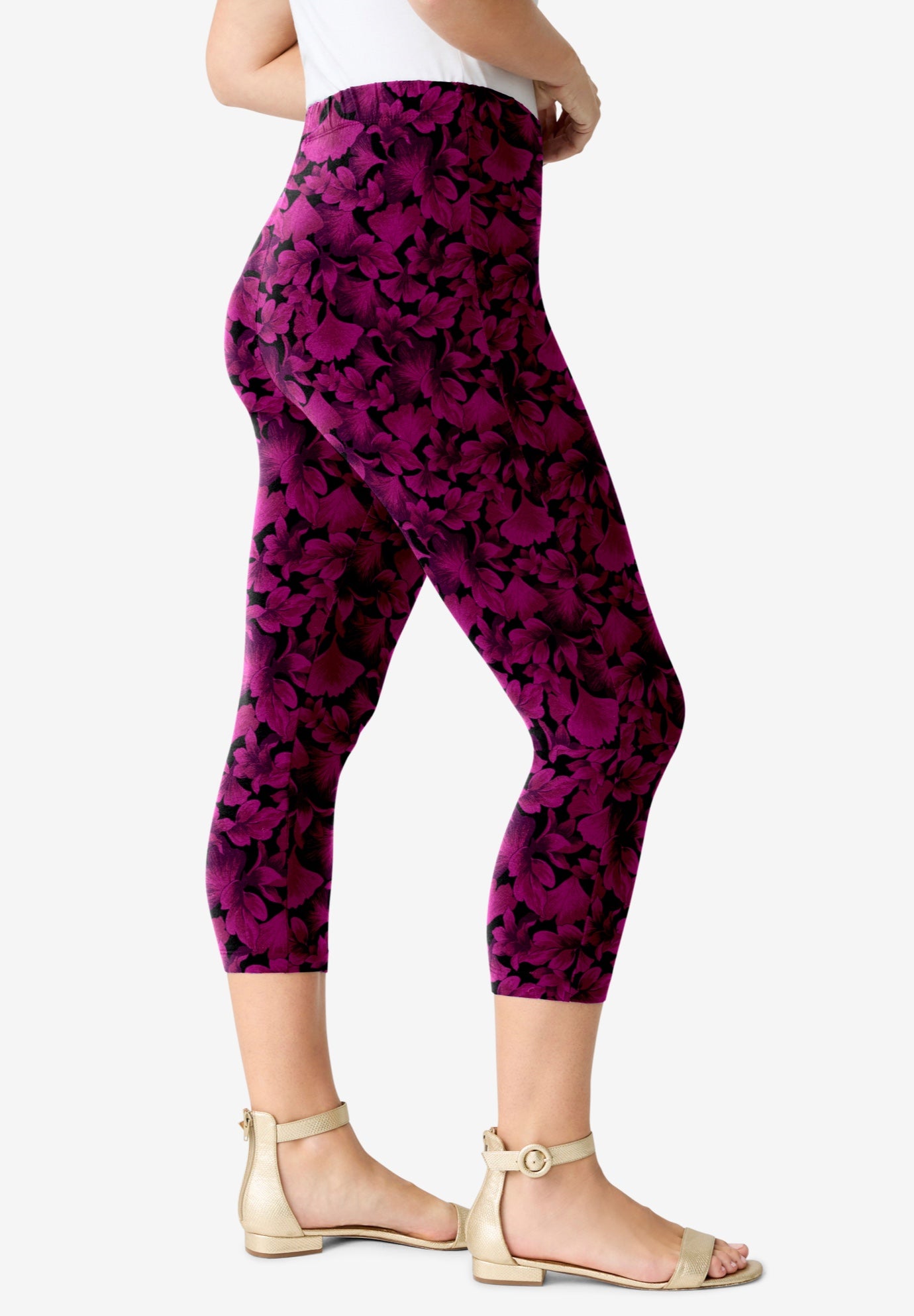 Plus Size Essential Stretch Capri Legging image number 2
